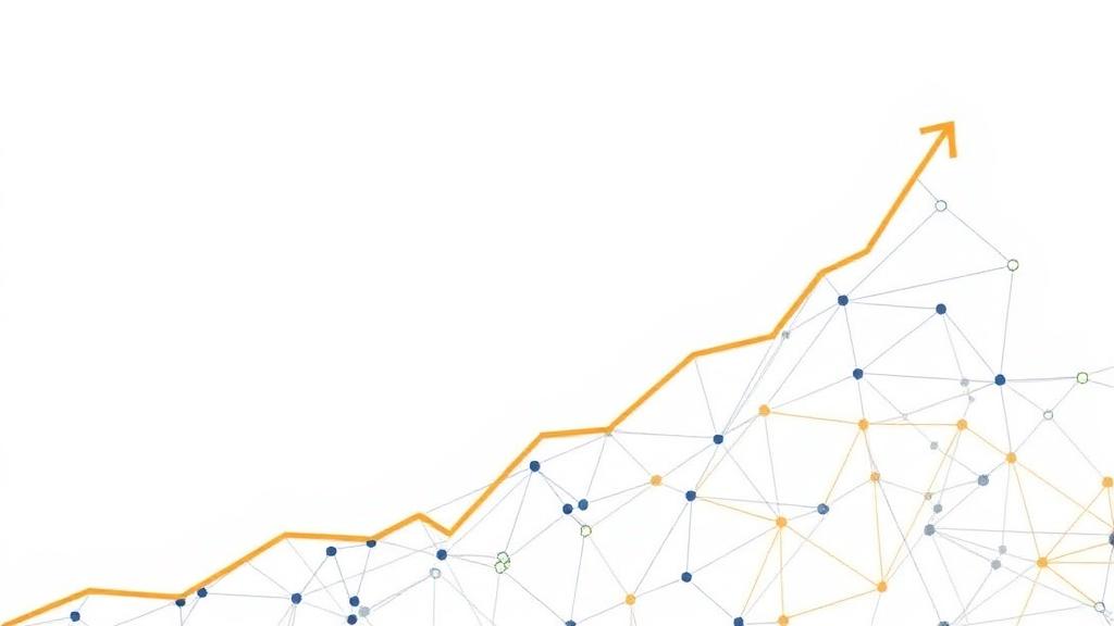 AI market growth visualization showing upward trends and connected nodes