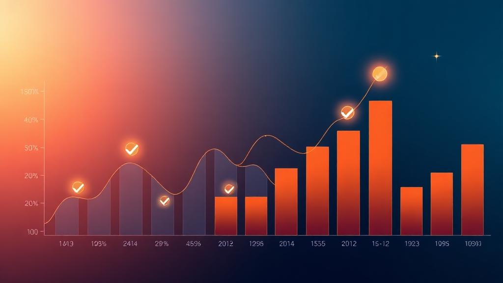 Success metrics dashboard with upward trending charts
