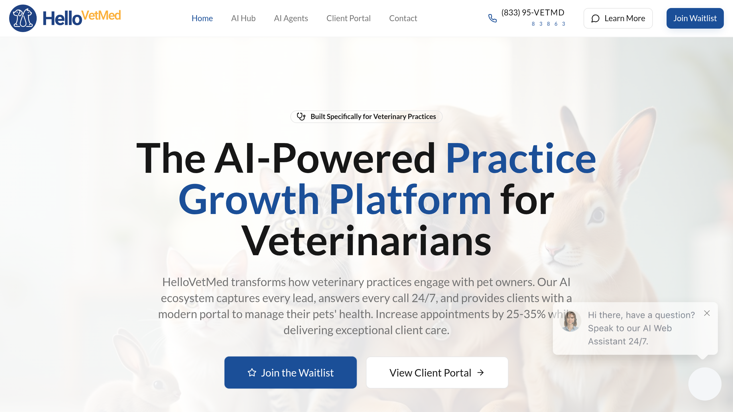 HelloVetMed.ai website preview