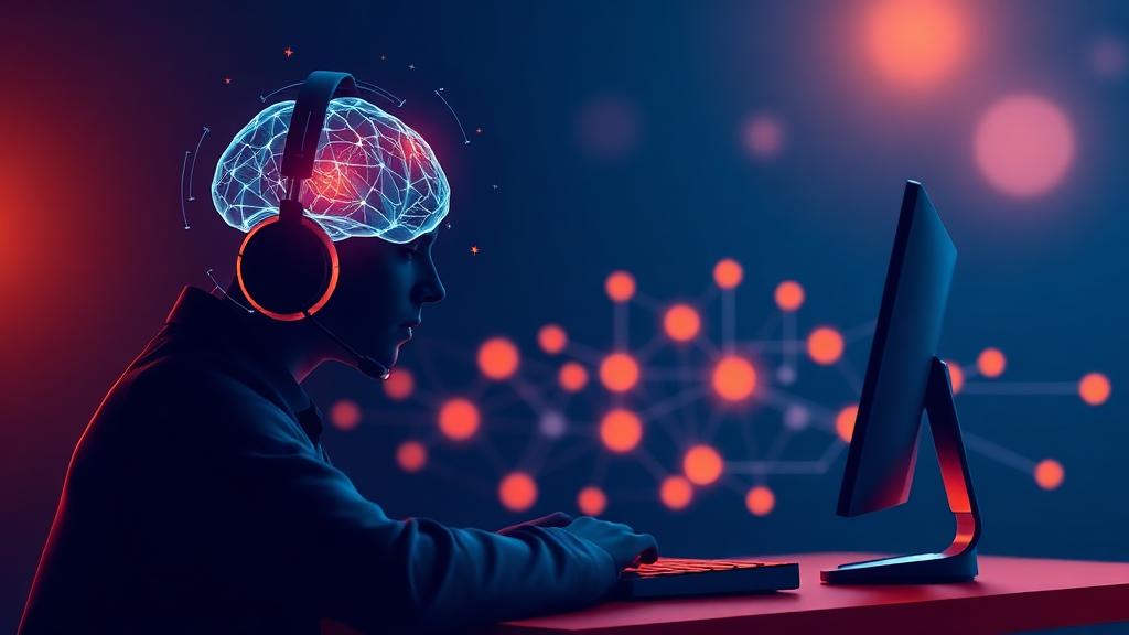Customer service agent with AI brain visualization